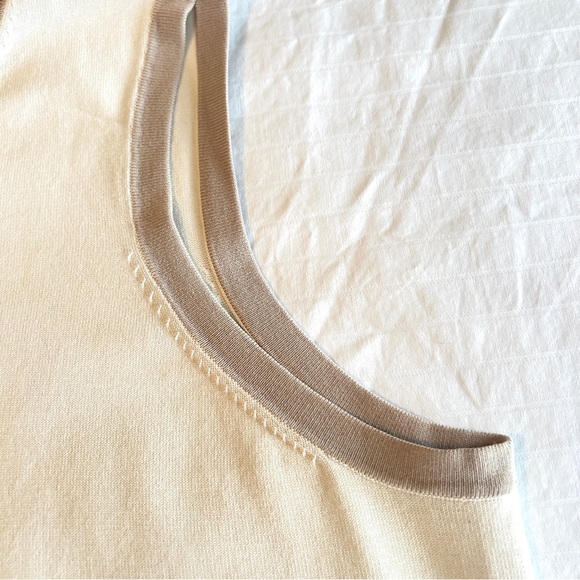 Pendleton Silk Cotton Sweater Shell Tank 2X Cream Taupe Summer Layer - Picture 14 of 15